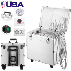 Unidad de entrega portatil succión jeringa compresor de aire dental 4 hoyos USA