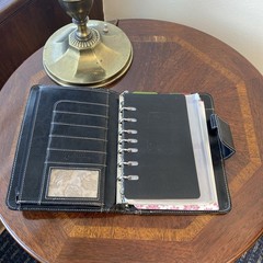 Compact Franklin Covey Planner Black Magnetic Snap 6-Ring & Accessories