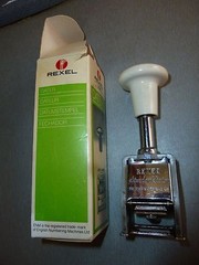 English dater Grey ink pad Rexel working used condition + paper original box