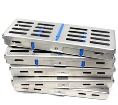 5 x Dental Sterilization Cassette Rack Tray Box For 5 Dental Surgical Instrument