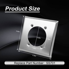 Hole Dia. 2.48″ Outlet Cover Wall Plate 2 Gang Fits for HBL9450A Hubbell 14-50R