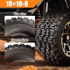 18×10-8 ATV UTV Tires All Terrain for Lawn Mower Off Road 4PR Tubeless