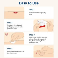 DERAYMI 100 Pcs Skin Barrier Wipes, Alcohol Free, No Sting Adhesive Wipes
