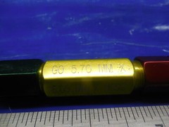 5.700 & 6.050 MM CLASS X SMOOTH PIN PLUG GAGE GO NO GO 6 6.0 MM .2500 -.0118