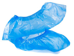 100pcs Home/Hotel Disposable PE Plastic Shoe Covers Blue Dust Proof &Waterproof