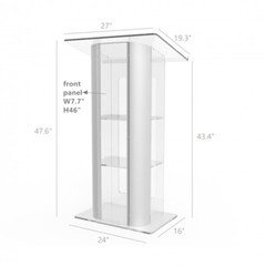 Clear Acrylic Plexiglass Podium Curved Sides Pulpit Lectern Conference