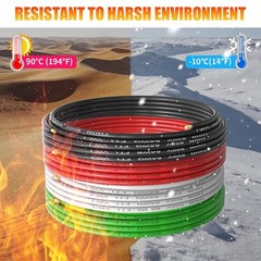 6 AWG Gauge THHN Stranded Copper Wire – 6 AWG Black, Red, White with 8 AWG Green
