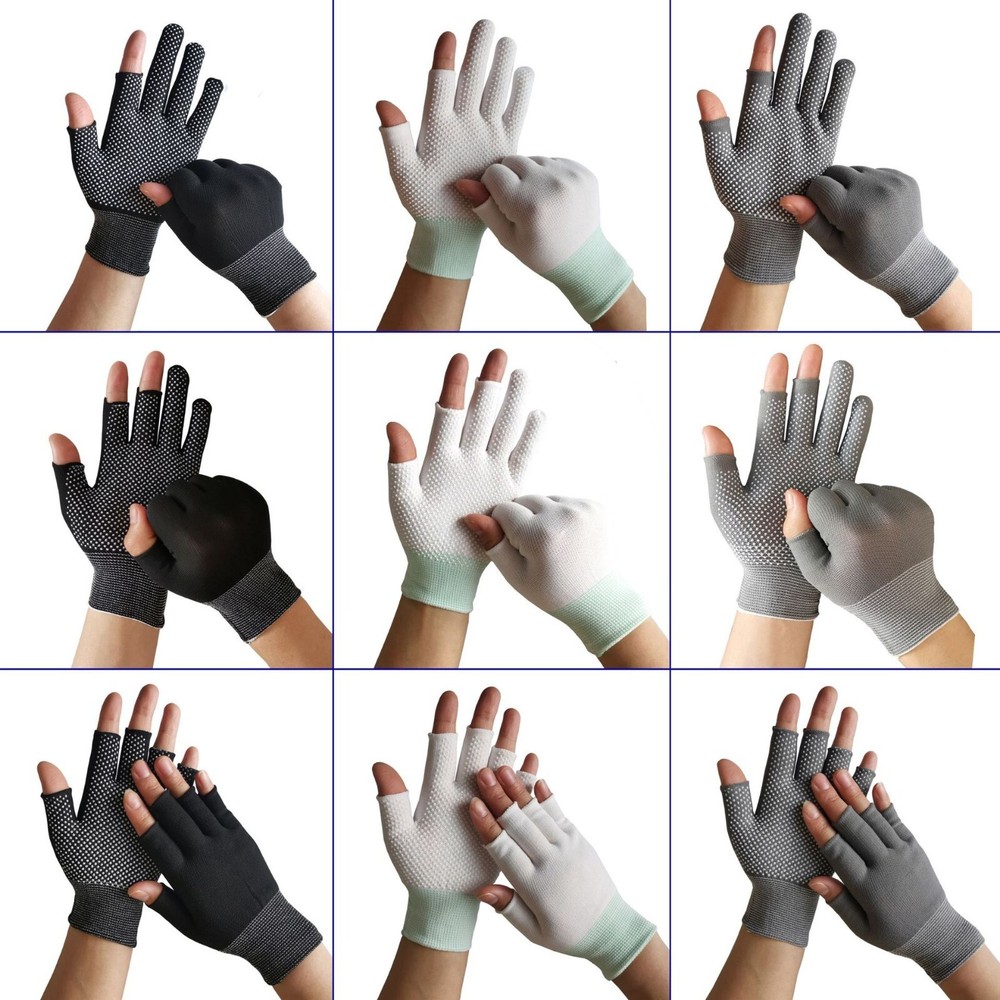 Durable Fingerless Gloves String Knit Fingers Uncovered General Purpose Gloves