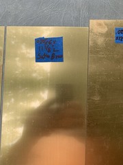 .020” Sheet Brass, Satin Brass With Peel Coat, All 4 Pieces