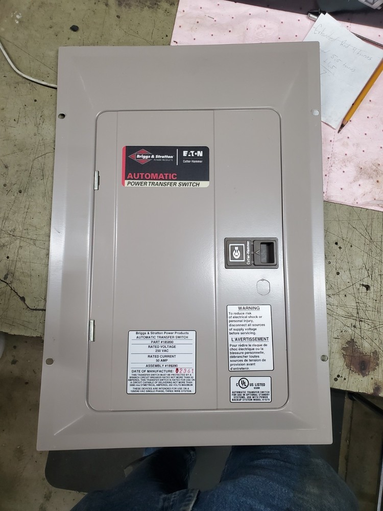 Cutler Hammer/Briggs And Stratton 12 Space Load Center Transfer Switch Cover