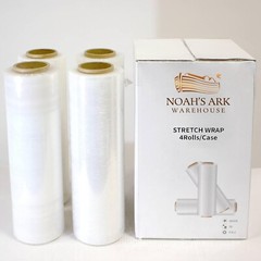 18″ x 1500FT 80 Gauge Pallet Wrap Heavy-Duty Stretch Film Clear Color Packaging