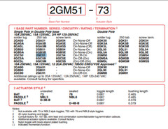 (1) Carling Toggle SWITCHES 2GG51, OFF-ON-ON, 2 CIRCUIT, 3 POSITION, 4 POST, 15A