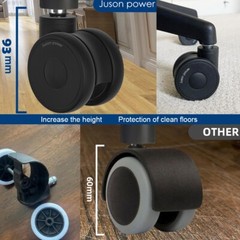 5PCS Office Chair 2.5″ Casters Heavy Duty Rubber Swivel Wheels Replacement