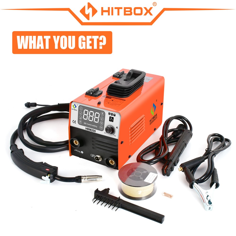 HITBOX 3IN1 MIG WELDER 110V Lift-TIG MMA GASLESS IGBT INVERTER MIG WELDER 200A