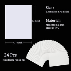 Vinyl Siding Repair Kit 24Pcs 6.3X4.75Inch Self-Adhesive Vinyl Siding Patch PVC