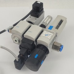 Festo MS4-LFR-1/4-D6-E-R-M-AS, Pneumatic Filter Regulator W/ Attachments – USED