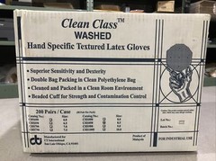 (CASE OF 200) Clean Class Textured Latex Gloves 12″ P/F H/S Class 10 Size: 8.5