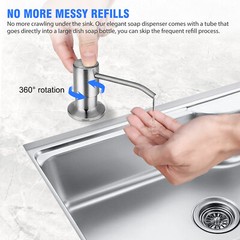 Brass Brushed Nickel Soap Dispenser 47″Extension Tube Kit for Kitchen Sink Pump