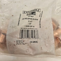 LOT OF 4 EVERBILT 1/2″ COPPER PLUMBER FITTINGS TEE ELBOW COUPLING ADAPTER