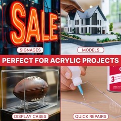 Acrylic Bonding Cement with Applicator Bottle 4 oz, 4 fluid ounces, Clear