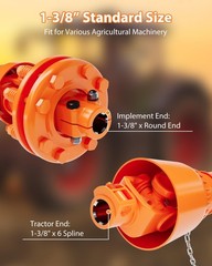 1-3/8″ PTO Shaft PTO Drive Shaft with Slip Clutch, 43″-57″ 6 Spline Both Ends