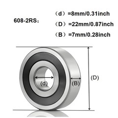 10 Pack 608-2RS Bearings 8x22x7mm Rubber Sealed Skateboard Scooter Wheel Parts