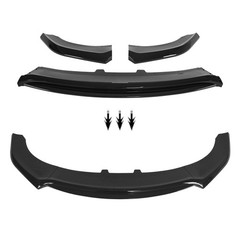 3Pcs V4 Style Front Bumper Lip Glossy Black Dodge Charger SRT Hellcat Widebody