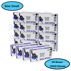 2000 Pcs, Blue Nitrile Powder-Free Disposable Gloves Small 3 MIL Finger-Textured