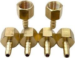 6 Pcs 1/8″ NPT Female x 1/8″ Barb Brass Hose to Pipe Adapter,1/8″ FNPT to Bar…