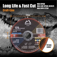 5 Inch Metal Cutting Wheel, Stainless Steel, Iron, 50 Pack, C13081042, Angle …