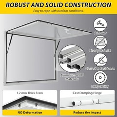 Aluminum Concession Window Food Truck Service Window w/Awning Door 4 Sizes