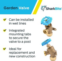 SharkBite 3/4 Inch x MHT Garden in. PTC x MHT, Copper