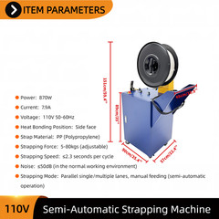 Semi-Automatic Pallet Strapping Machine 110V For PP Banding Tool Strapper