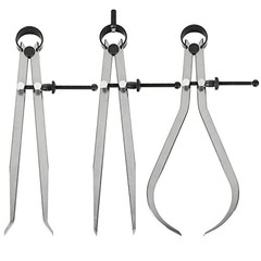 3 Inside Outside Divider Calipers Machinist Tool Set 3″