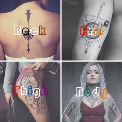 Temporary Tattoo Ink and Small, Black Red Brown Green Purple Blue Orange