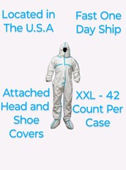 42 XXLHazmat Suits Painting Tyvek Material Overall Attached Shoe And Head Covers