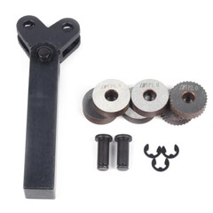 7-Piece Knurling Tool Set with 0.5/1/2mm Diagonal Wheels for Lathes