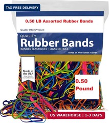 Rubber Bands Assorted Sizes 0.5 lb Bag – Strong Elastic Bands for Home, Office,
