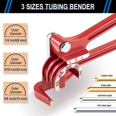 3″ 1 Tubing Bender 0-180 Degrees Manual Pipe Bender Tool For 1/4 5/16 3/8″ Red