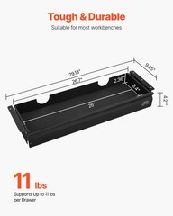 VEVOR 26 in Under Desk Drawer Organizer Slide-out Drawer Space Saver for Office