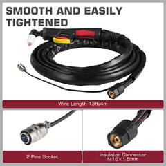 ARCCAPTAIN Plasma Cutter Torch PT31 13FT High Frequency Cutting Torch for CUT-50