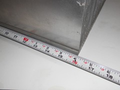 heat sink 16in x 9in x 4 7/8 in. weight is 19.8 lbs.