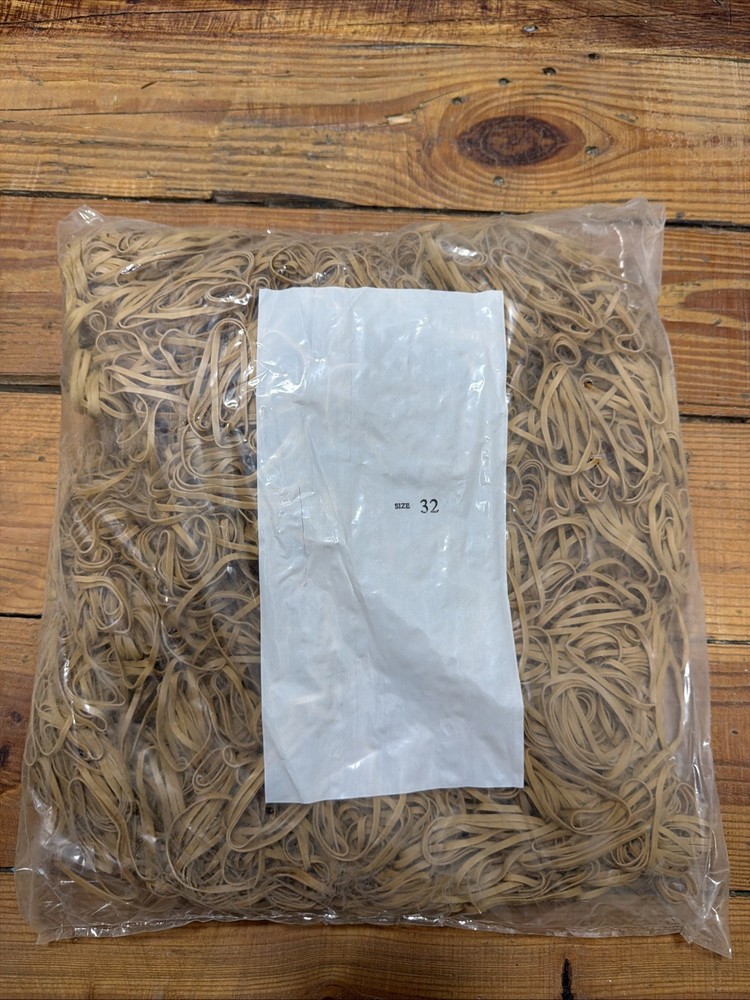 5 Pounds Rubber Bands Sz 32 Industrial Grade .125″(1/8) WIDE X .4 Tan