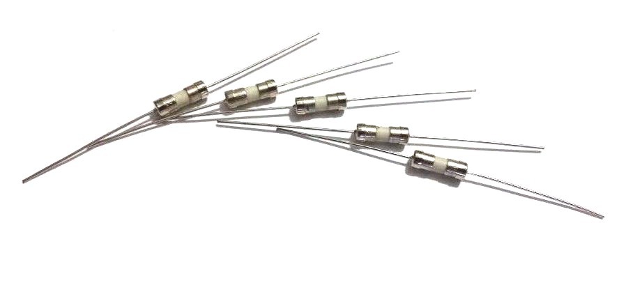 LOT OF 5 5A 250V T5AL250V CERAMIC FUSES 3.6 mm x 10 mm SLOW BLOW AXIAL PIGTAIL