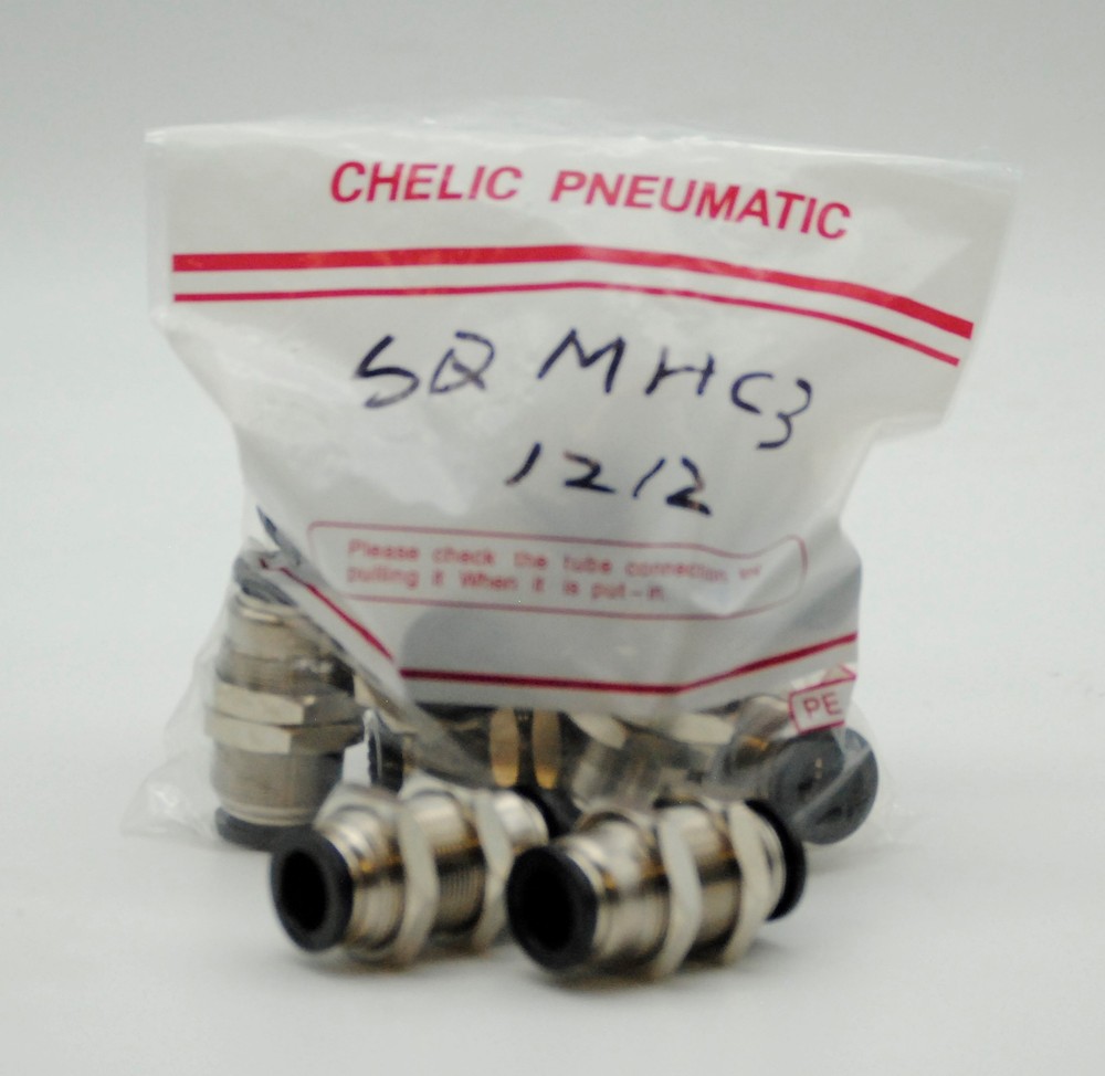 CHELIC SQMH-C3 12-12 Bulkhead union Push to connect Fitting (10 PCS PER BAG)