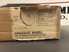 New Black & Decker Abrasive Wheels, 7”x1/4”x7/8”, 47033, Box of 10pcs