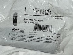 Bulk Lot of (7) 1/2″ x 4-1/2″ Black Steel Pipe Nipples -Schedule 40 – 12108 -New
