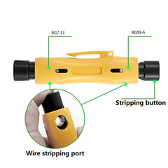 Coaxial Cable Sripper Wire Cutter Stripping Pliers Kit For RG59 RG11 RG7 RG6