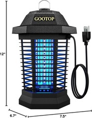 GOOTOP Bug Zapper Outdoor, Mosquito Zapper, 3 Prong Plug in Electric Fly Zapper