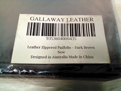 Gallaway Leather Zippered Padfolio A4 Dark Brown